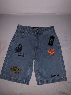 Primitive Skateboarding Sublime Boardwalk Denim Shorts Size: 28